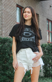 The Erin Florida State University Cropped Tee (Black)