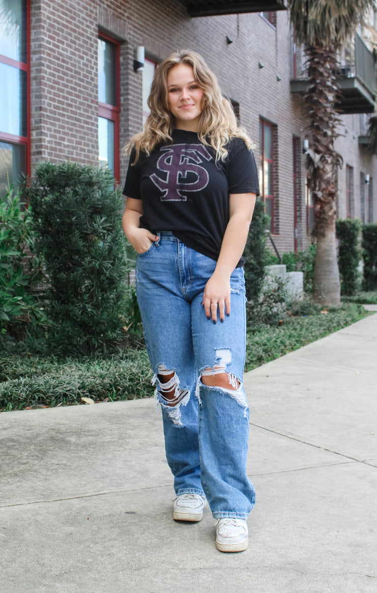 The Florida State Vintage Boyfriend Tee (Black)