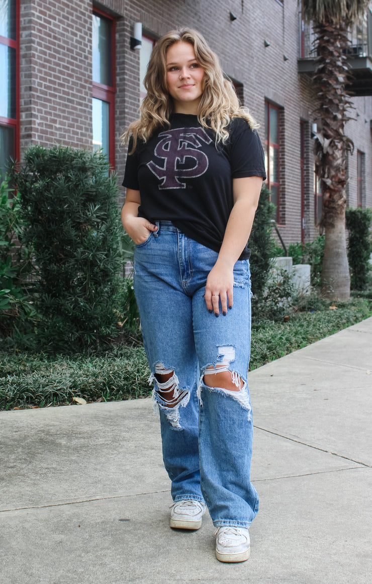 The Florida State Vintage Boyfriend Tee (Black)