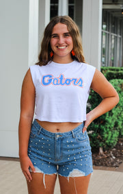 The Gators Cap Sleeve Crop