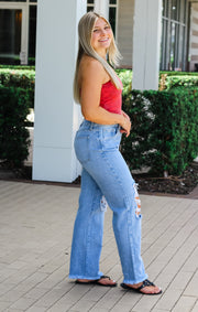 The Red Tie Dye Tube Top