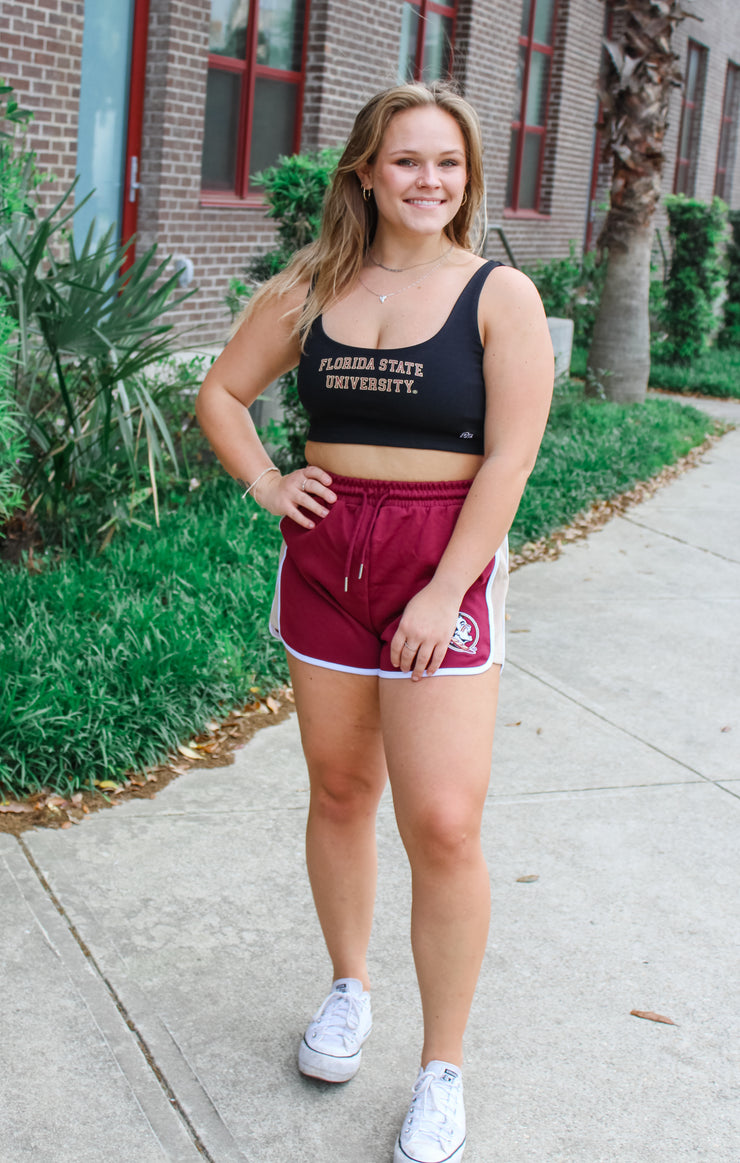 The Florida State Scoop Neck Crop (Black)