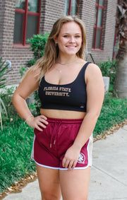 The Florida State Scoop Neck Crop (Black)