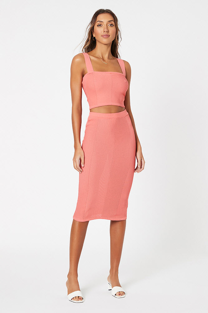 Manebí | printed-linen-lencois-skirt -wraparound-design-with-knot-orange-white-chevron-a55sc