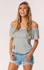 The Ryan Miami Off Shoulder Game Day Top (1378588885040)