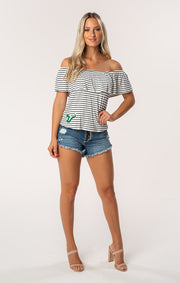 The Ryan USF Off Shoulder Game Day Top (1378587934768)
