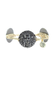 Bourbon and Boweties - Silver Indian Head Bangle