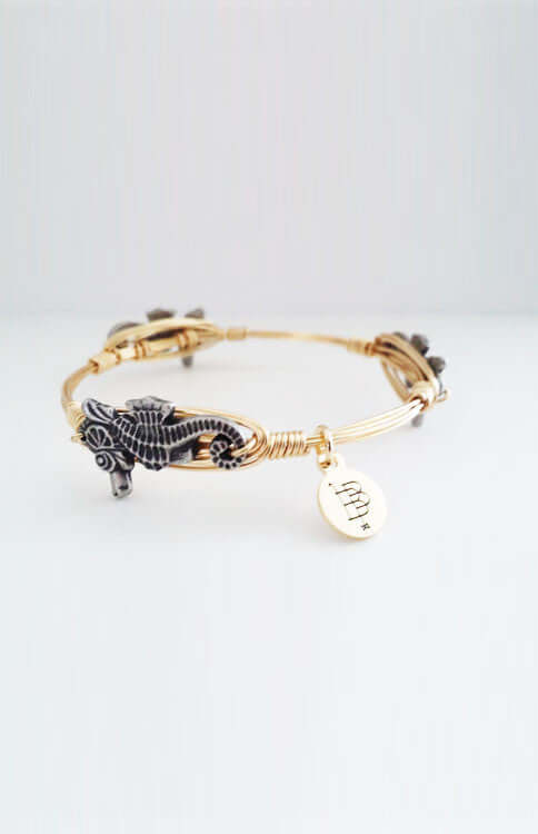 Bourbon and Boweties - Silver Seahorse Bangle Jewelry Bourbon and Boweties - Bows and Arrows FSU Seminoles and UF Gators Women's Game Day Dresses and Apparel (6648225985)