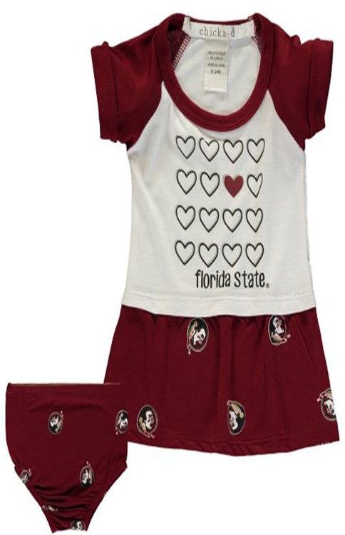Love Florida State Infant Girl Game Day Dress Kids Chicka D - Bows and Arrows FSU Seminoles and UF Gators Women's Game Day Dresses and Apparel (8703062977)