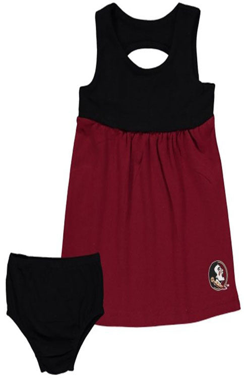 Seminoles Color Block Infant Girl Game Day Dress Kids Chicka D - Bows and Arrows FSU Seminoles and UF Gators Women's Game Day Dresses and Apparel (8703072321)