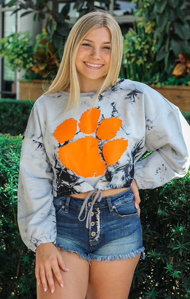 The Clemson Endzone Cropped Pullover