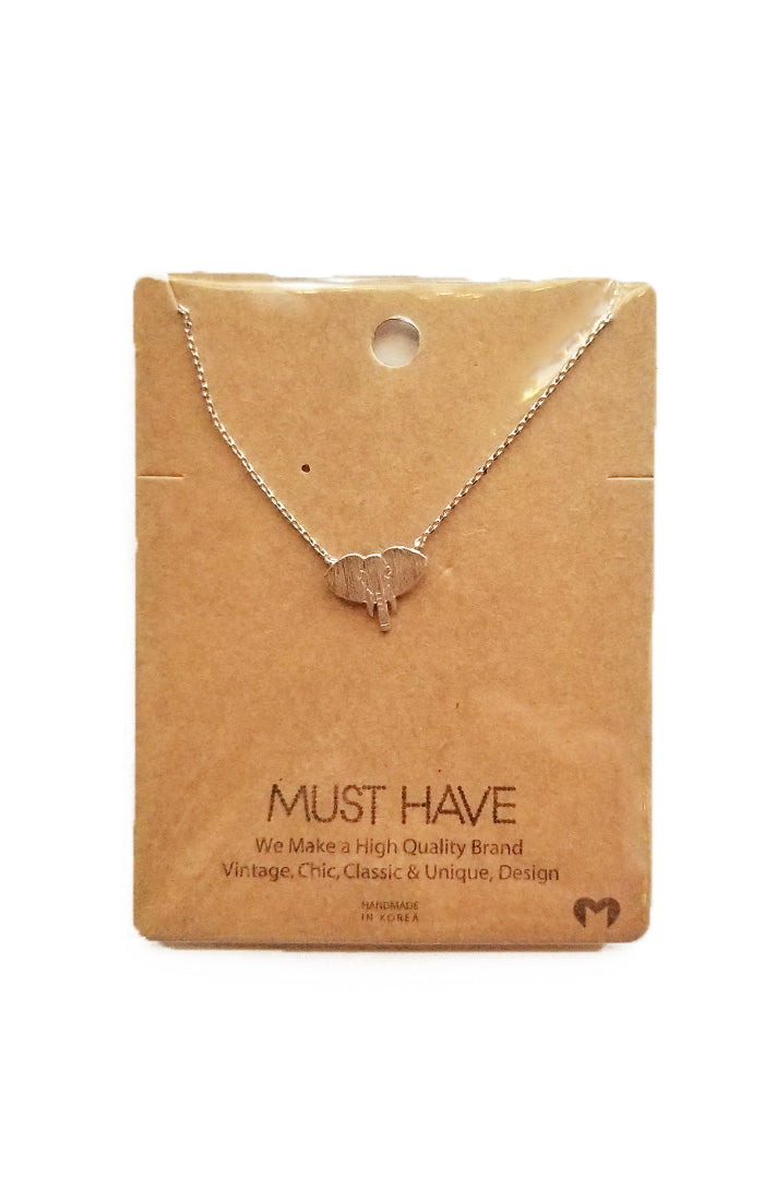 Elephant Dainty Necklace - Silver (3904591167536)
