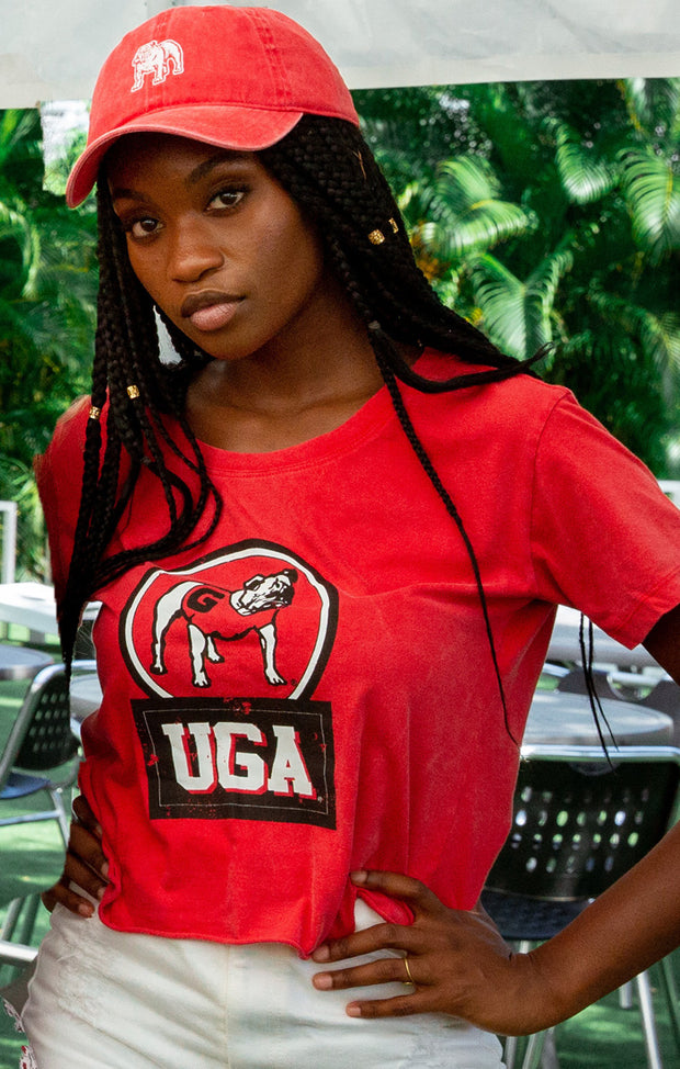 UGA Bulldogs Keep it Cropped Snow Washed Tee (3815522435120)