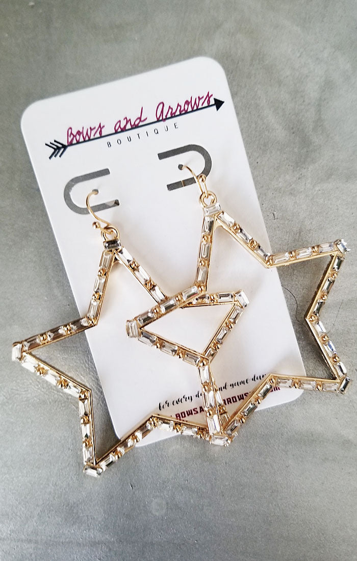 The Baguette Bead Star Earrings (4327578271792)