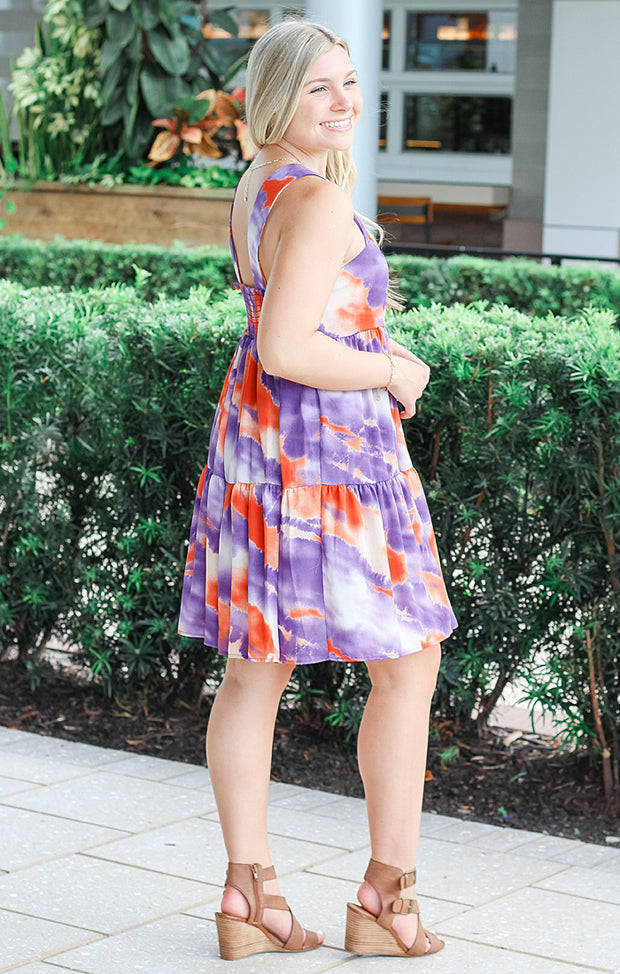The Game Day Babydoll Dress (Tie Dye)