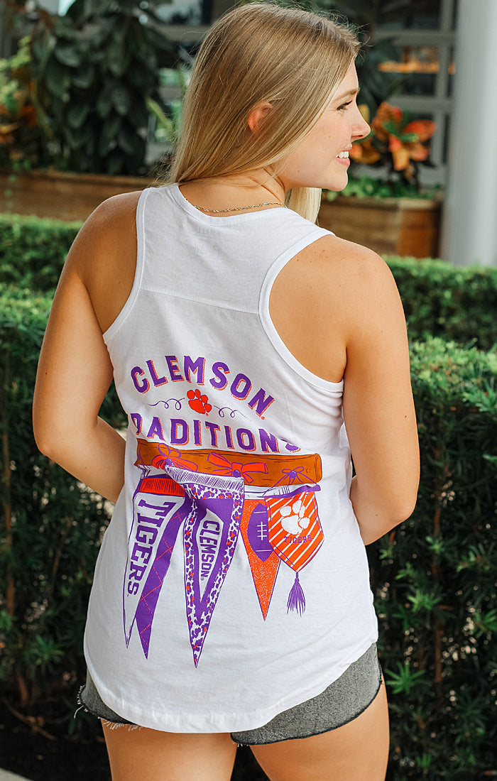 Clemson, Clemson Pressbox Andy Rock And Roll Waist Length Tee